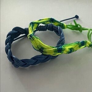 Blue and Green Friendship Braided Bracelets